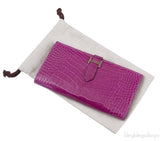 Hermes Bearn Rose Tyrien Crocodile Wallet