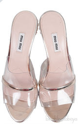 Gold Metallic Leather & PVC Mules