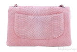 Classic Jumbo Pink Python Flap Bag