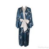 Bird Print Blue Kimono