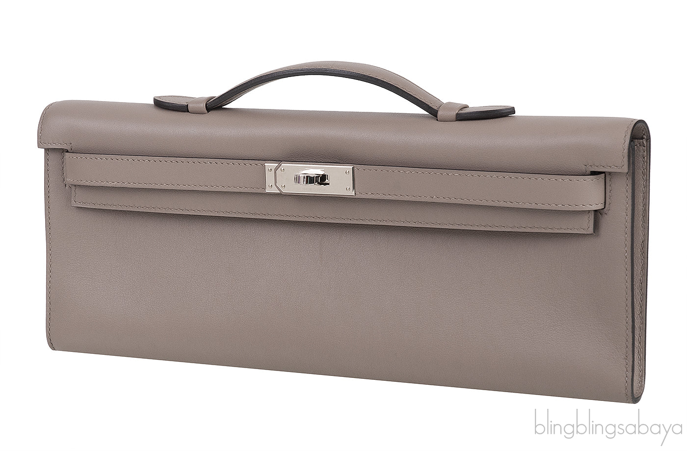 Kelly Cut Grey Asphalte Swift Clutch PHW