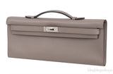Kelly Cut Grey Asphalte Swift Clutch PHW