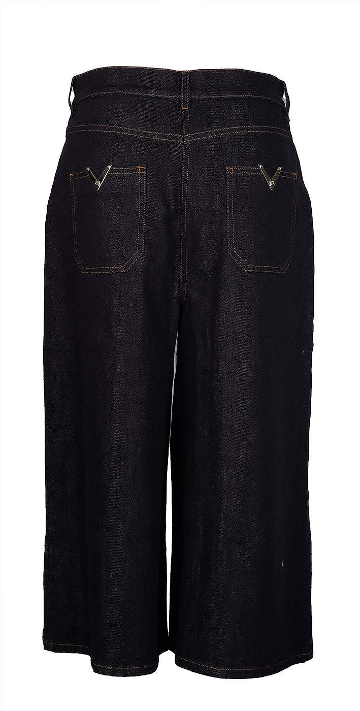 Valentino Dark Blue Wide Leg Trouser