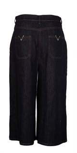Valentino Dark Blue Wide Leg Trouser