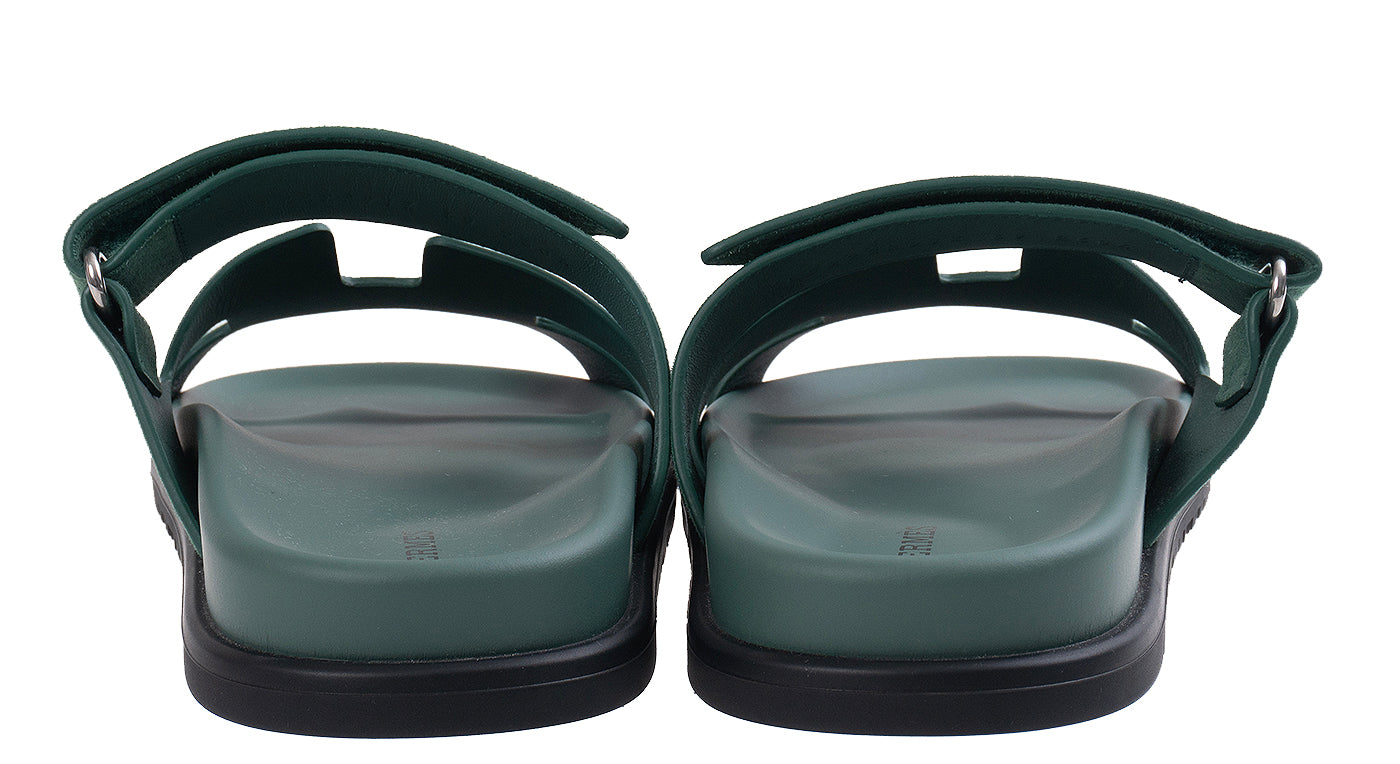 Hermes Chypre Vert Suede Goatskin Sandals 39