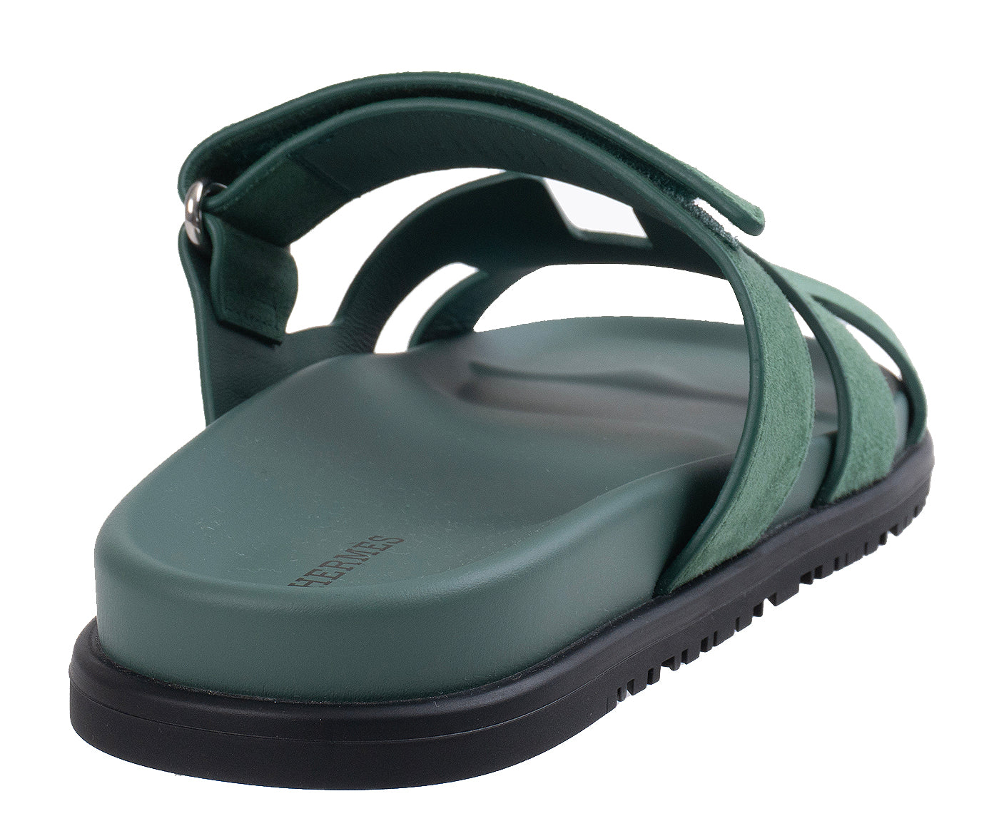 Hermes Chypre Vert Suede Goatskin Sandals 39
