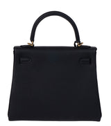 Hermes Kelly 25 Retourne Black GHW