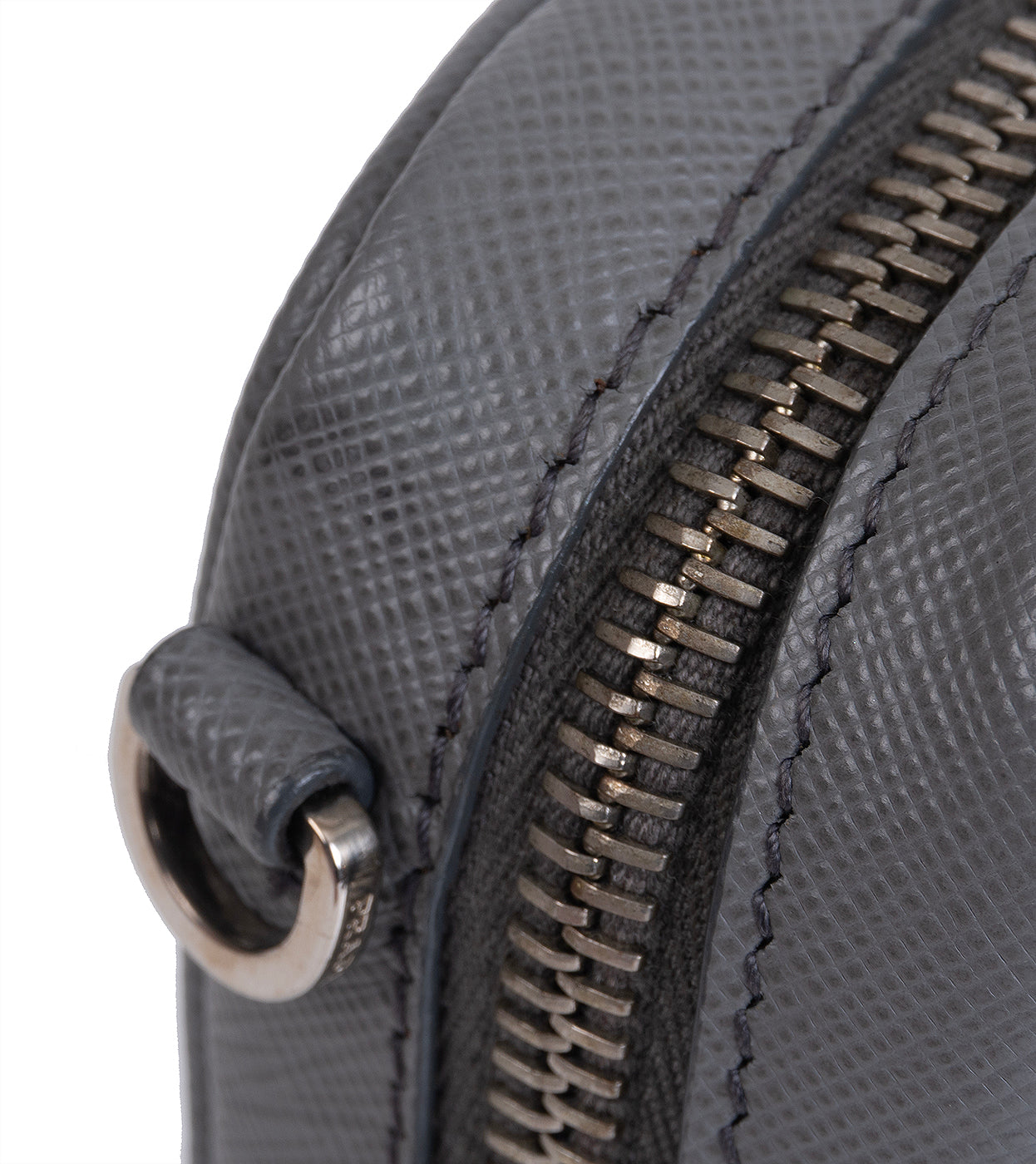 Prada Saffiano Grey Mini Camera Crossbody Bag