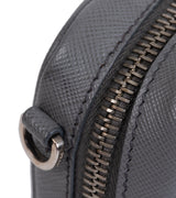 Prada Saffiano Grey Mini Camera Crossbody Bag