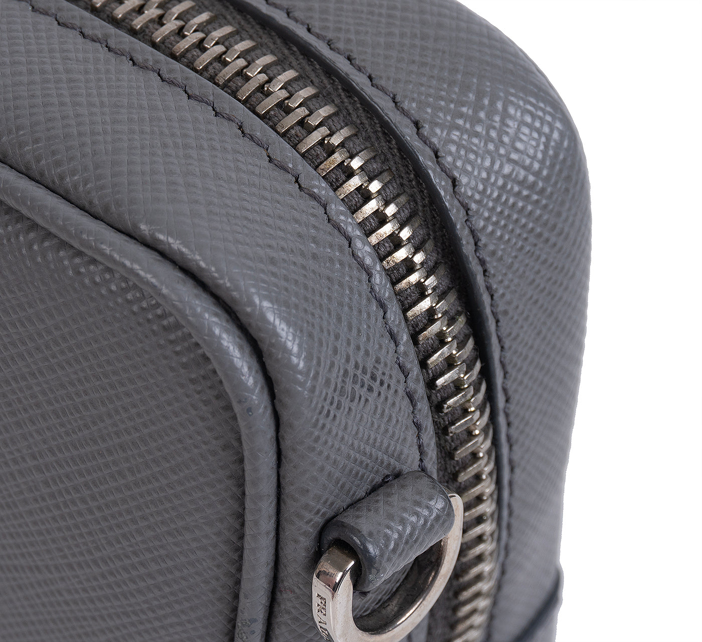 Prada Saffiano Grey Mini Camera Crossbody Bag