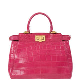 Fendi Fuchsia Crocodile Mini Peekaboo Shoulder Bag