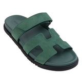 Hermes Chypre Vert Suede Goatskin Sandals 39