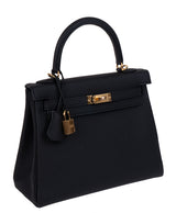 Hermes Kelly 25 Retourne Black GHW