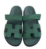 Hermes Chypre Vert Suede Goatskin Sandals 39