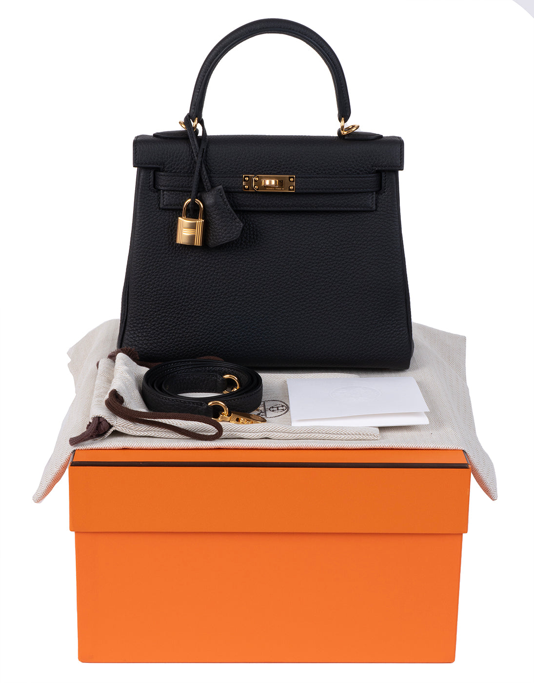 Hermes Kelly 25 Retourne Black GHW