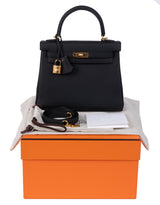 Hermes Kelly 25 Retourne Black GHW