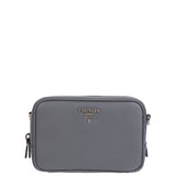 Prada Saffiano Grey Mini Camera Crossbody Bag