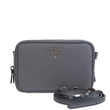 Prada Saffiano Grey Mini Camera Crossbody Bag