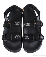 Gucci Black Crystal Embellished Monogram Pattern Sandals