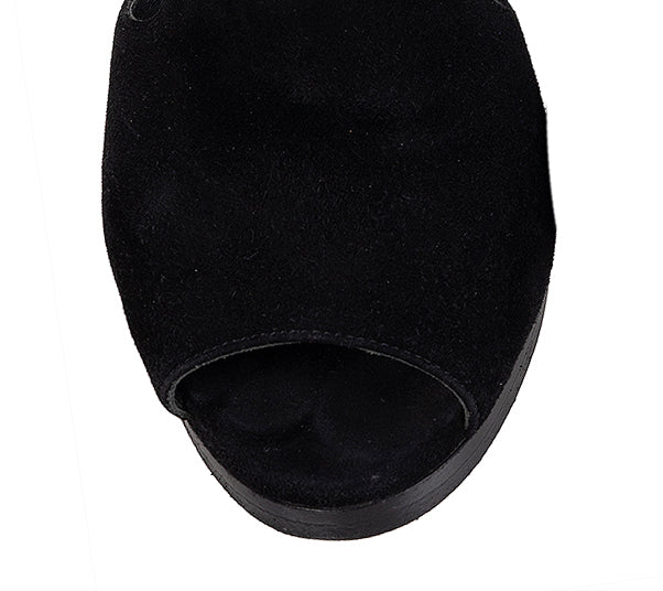 Hermes Nina D'orsay Black Suede Pumps 37