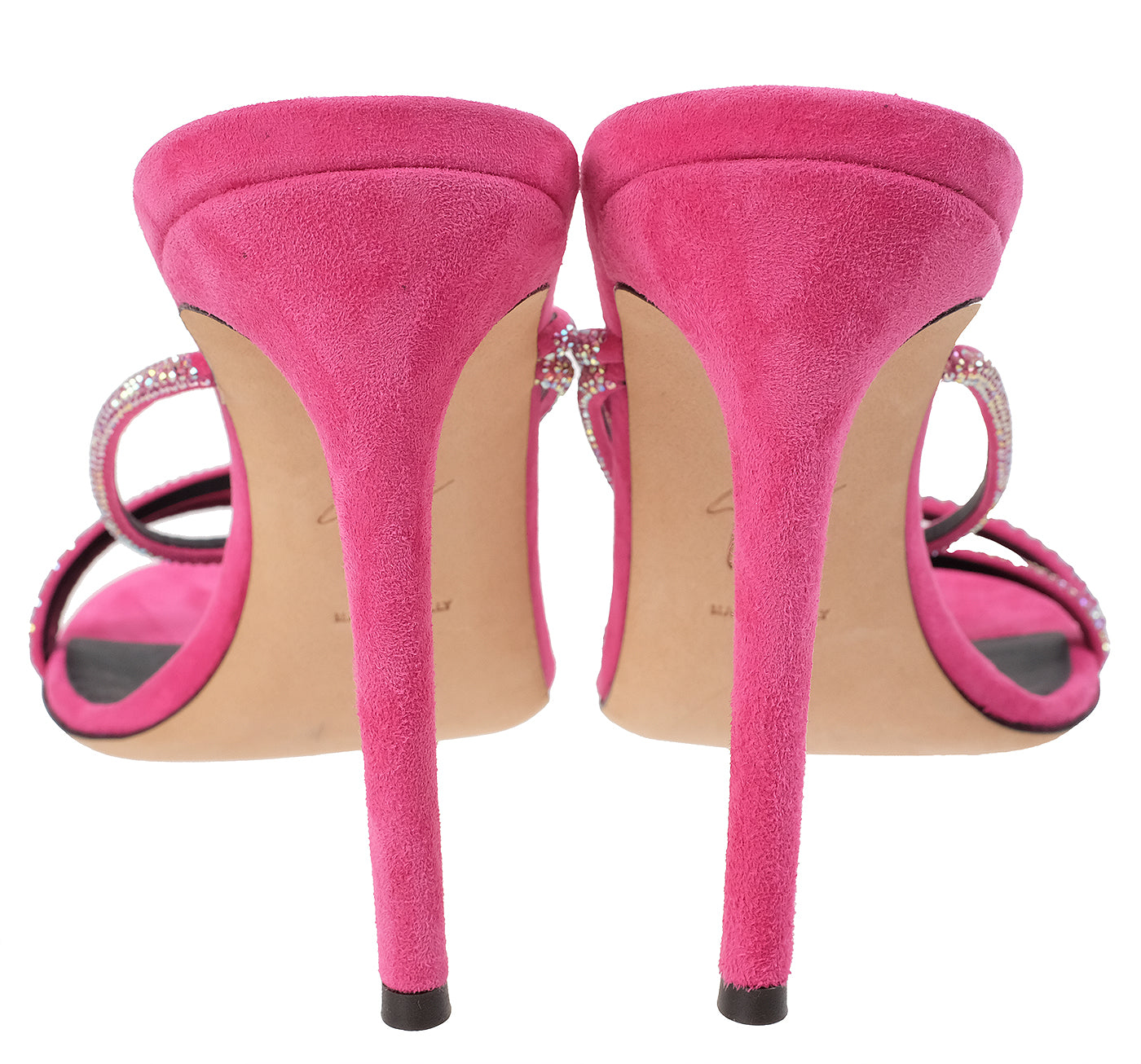 GIUSEPPE ZANOTTI  Pink Julianne Crystal Embellished Sandals 38