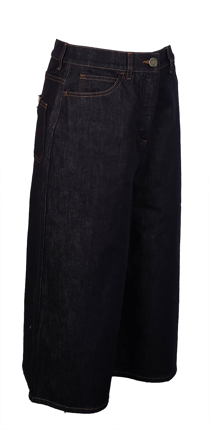 Valentino Dark Blue Wide Leg Trouser
