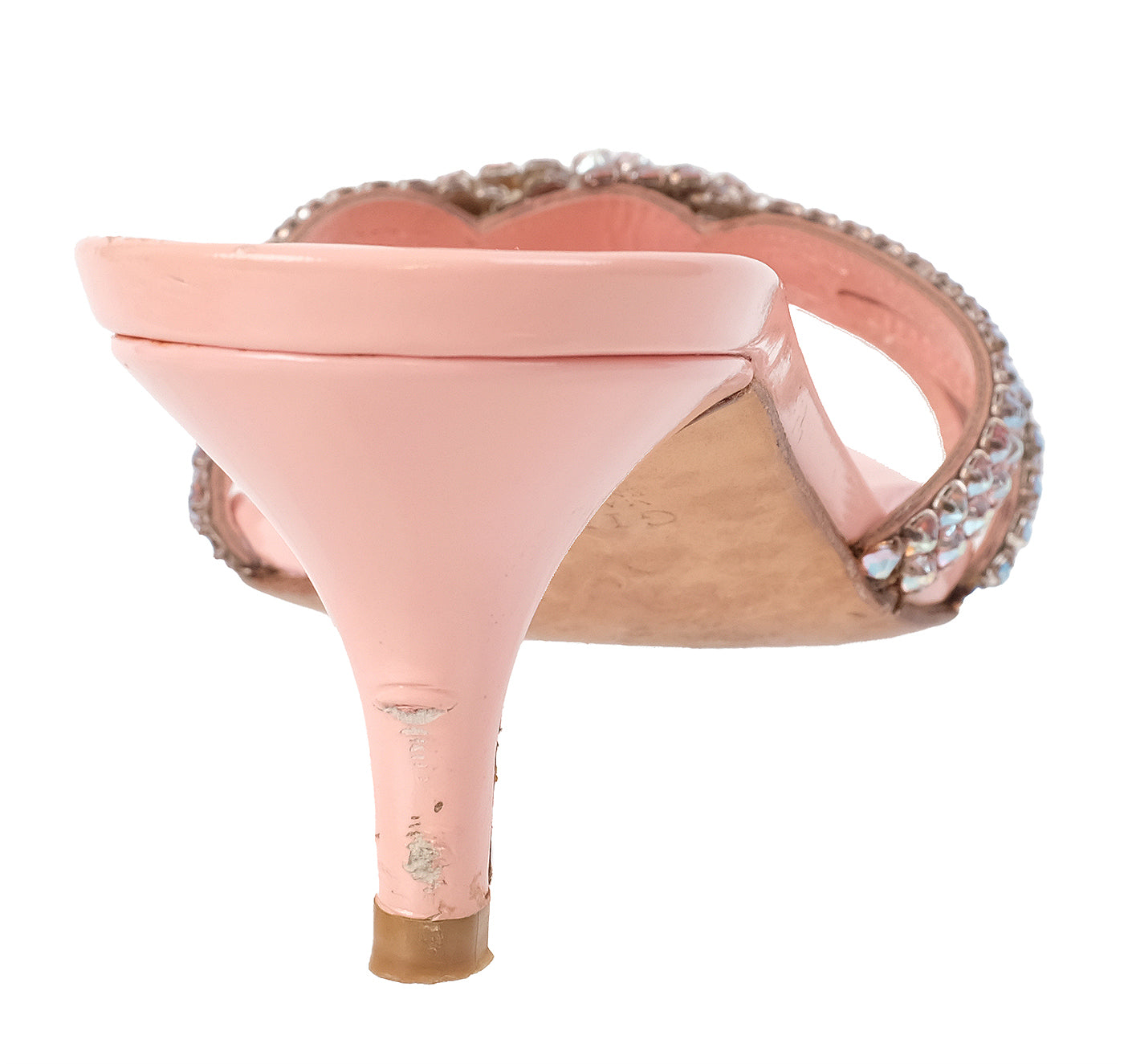 Gina Blush Pink Crystal 55 Square Toe Sandals 36.5