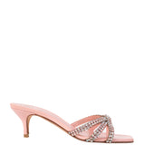 Gina Blush Pink Crystal 55 Square Toe Sandals 36.5