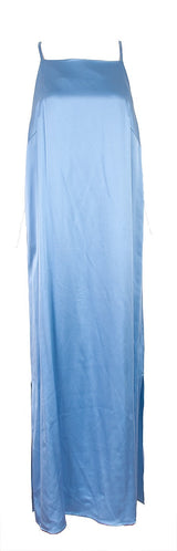 Tasman Silk-Satin Light Blue Midi Dress