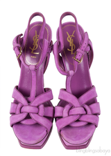 YVES SAINT LAURENT Purple Suede Tribute Sandals