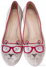 Kitty Sunglasses Beige Flat Shoes