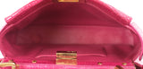 Fendi Fuchsia Crocodile Mini Peekaboo Shoulder Bag
