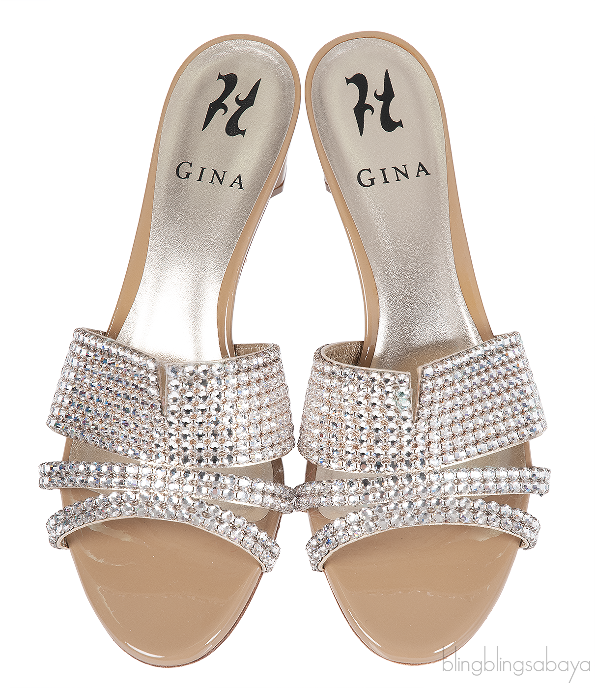 Gina Silver Crystal Nude Utah Sandals