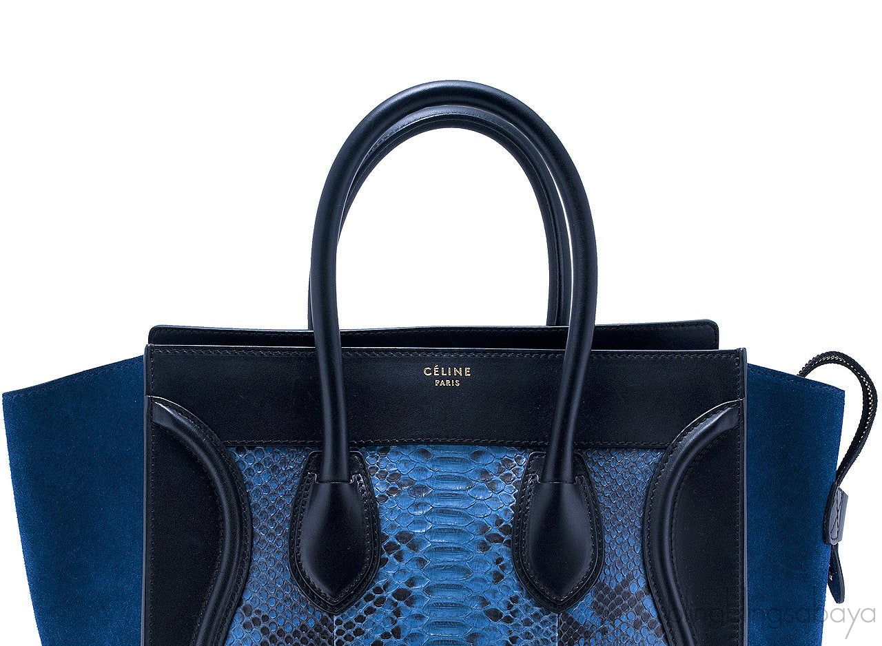 Mini Luggage Blue Python