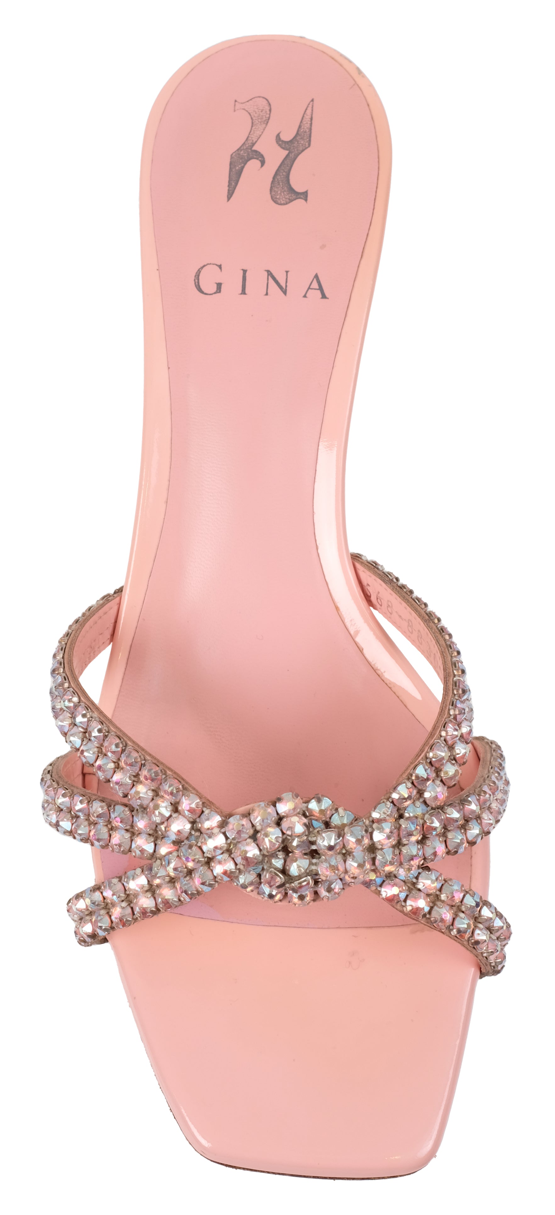 Gina Blush Pink Crystal 55 Square Toe Sandals 36.5