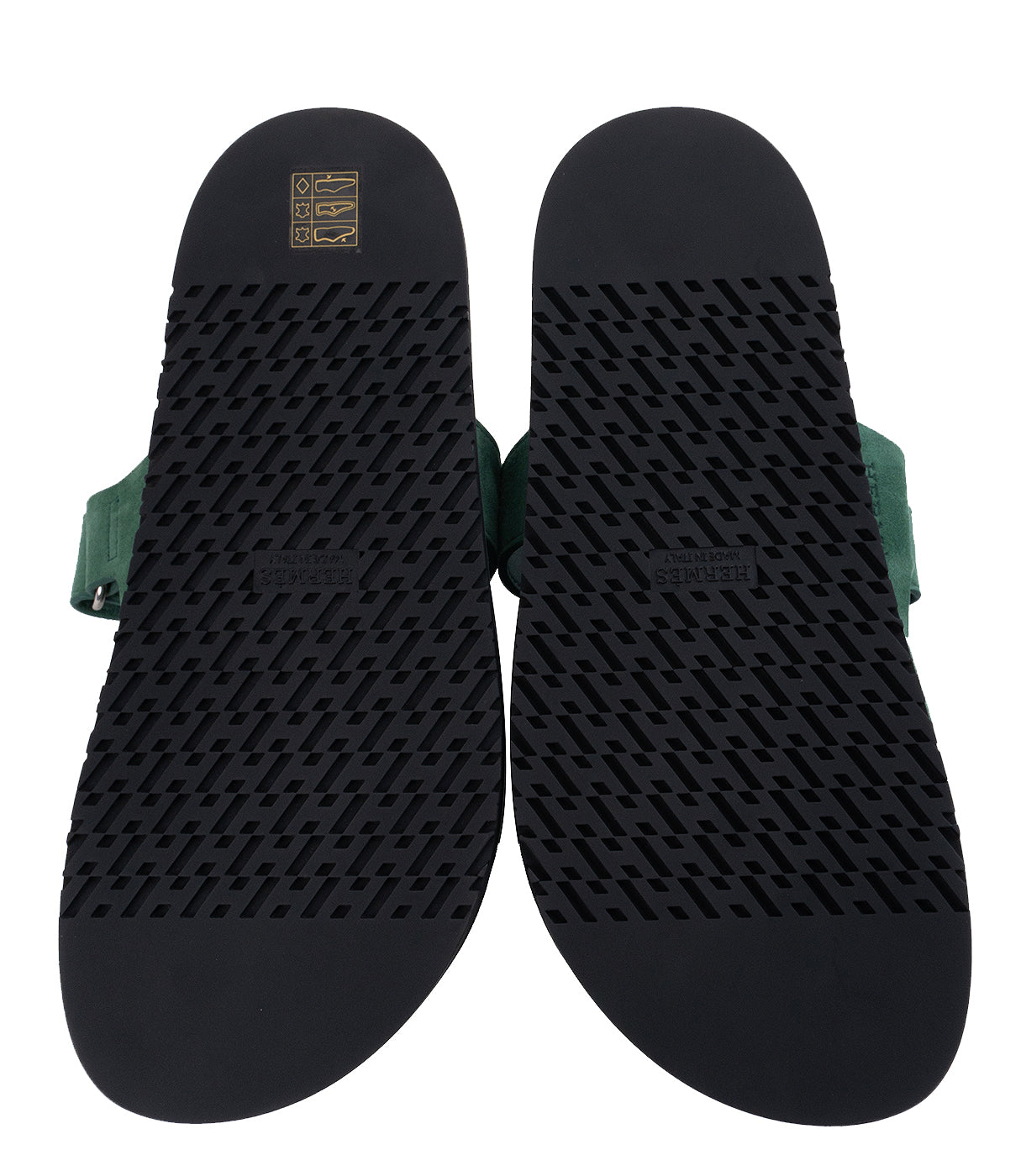 Hermes Chypre Vert Suede Goatskin Sandals 39