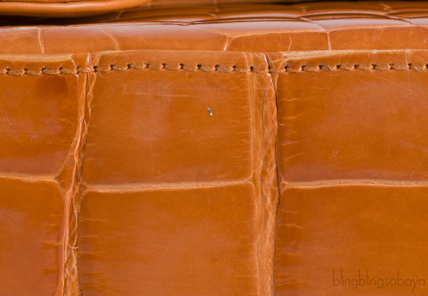 Classic Orange Crocodile Jumbo Flap Bag