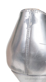 Metallic Silver Pointed Toe Heels