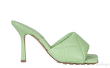 Mint Green Nappa Quilted Lido Mule Sandals
