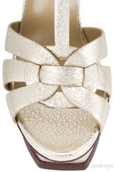 Tribute Gold Textured Leather Heels