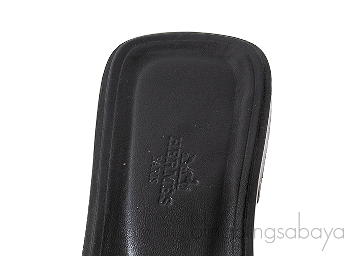 Hermes Oran Black \"Clou de Selle\" Sandals