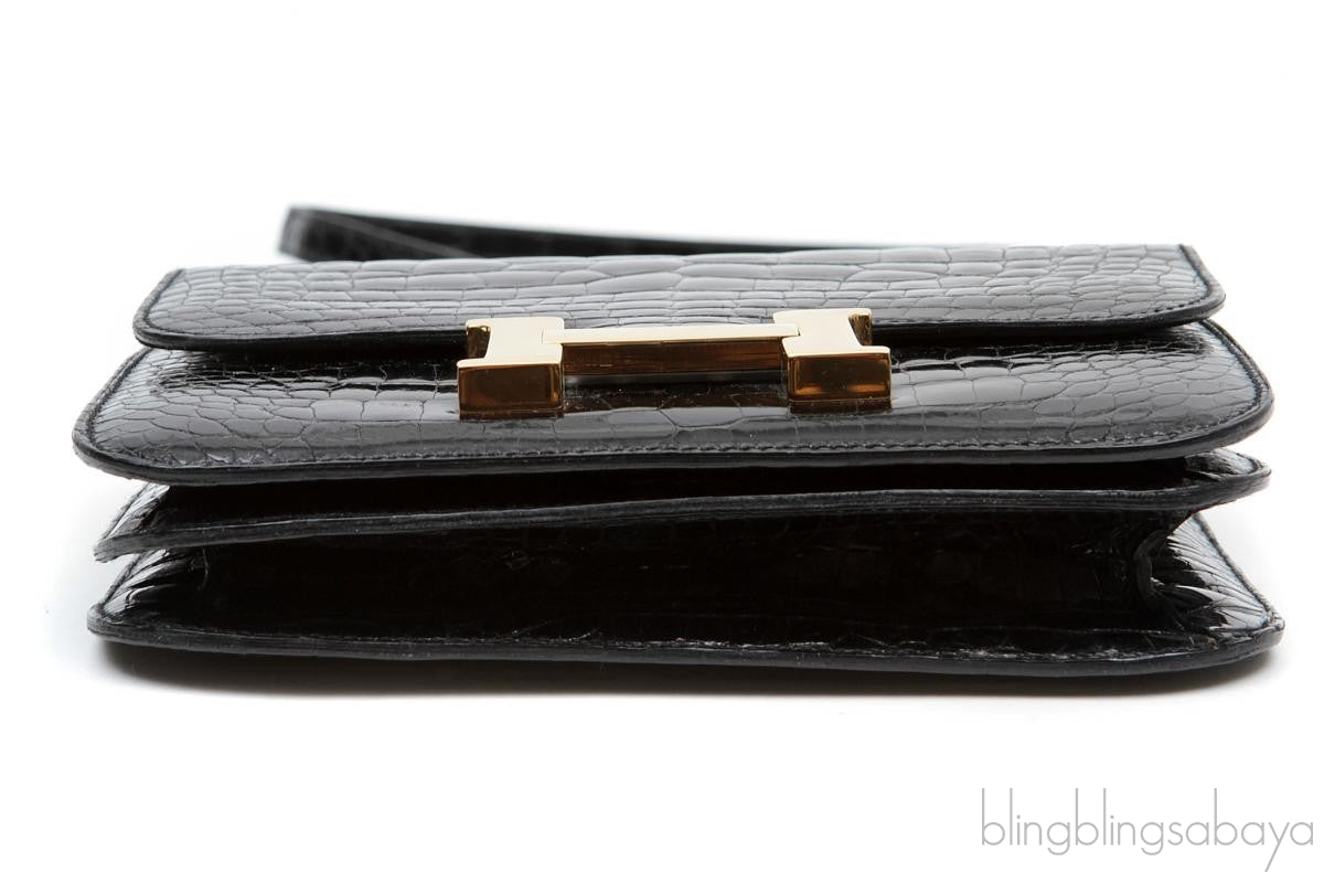 Constance Vintage Black Croco