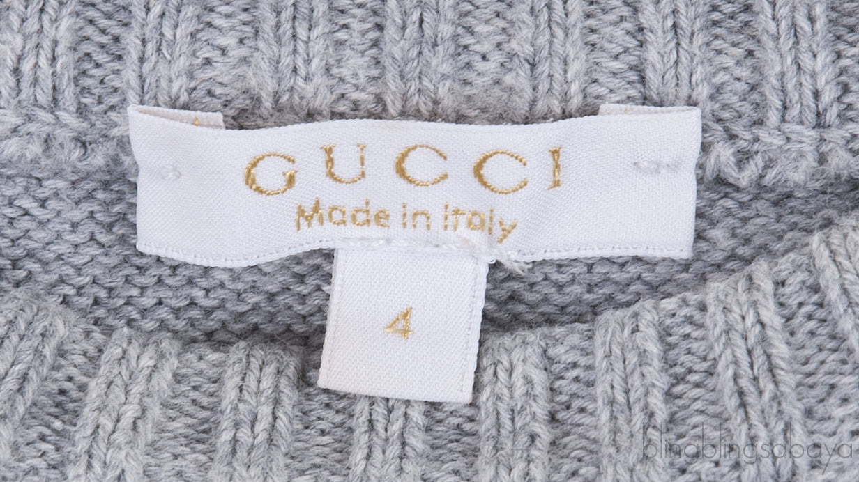 Grey Cotton Kids Sweatshirt