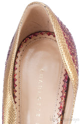 Red Serpent Half d\'Orsay Pump
