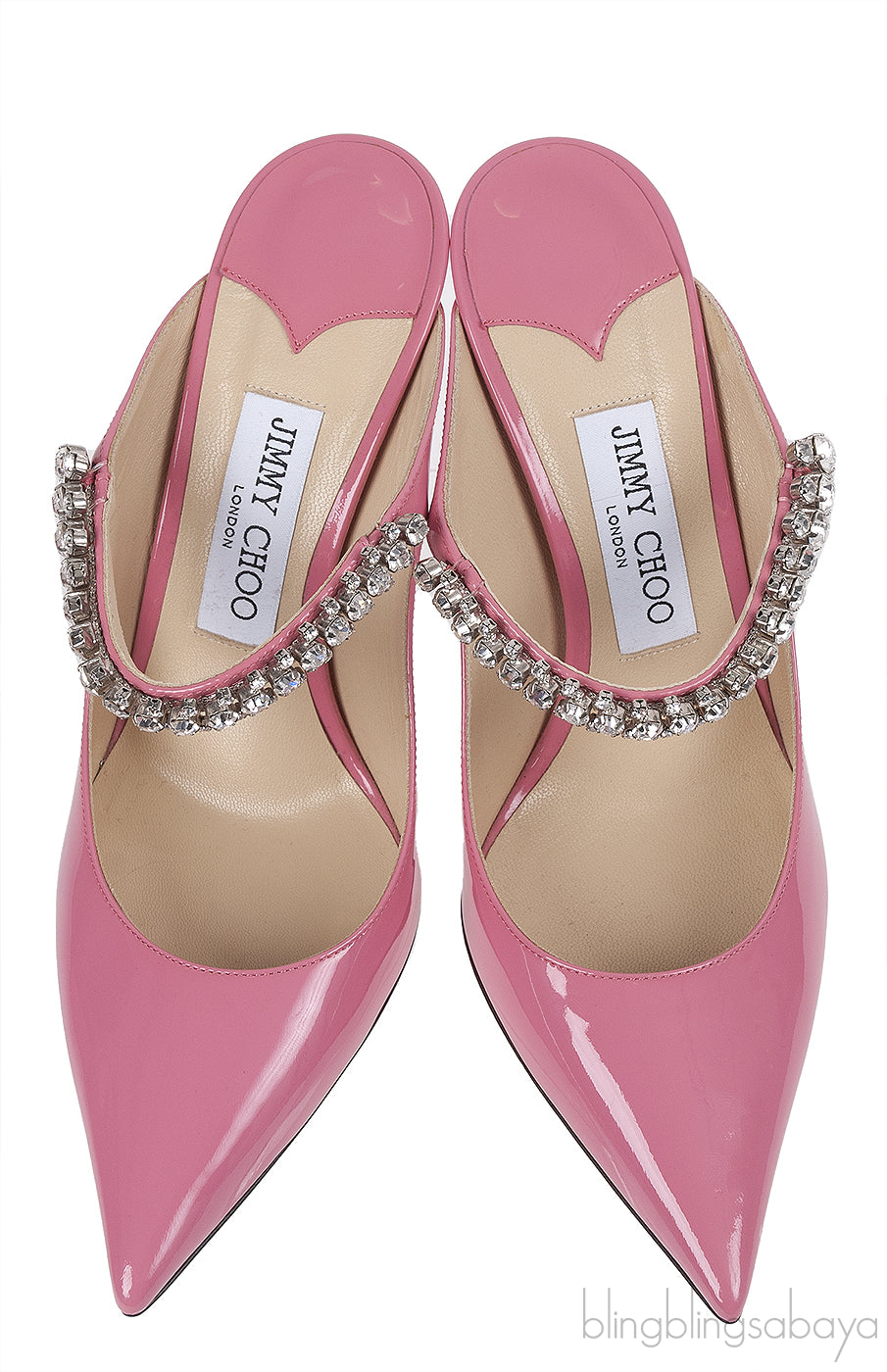 Jimmy Choo Bing Pink Crystal Embellished Mule 38