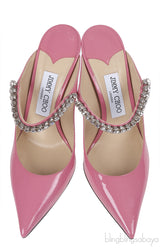 Jimmy Choo Bing Pink Crystal Embellished Mule 38