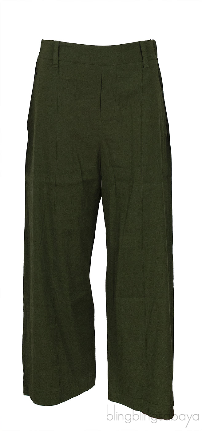 White T-shirt and Olive Green Trouser