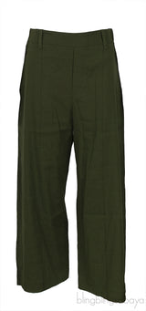 White T-shirt and Olive Green Trouser
