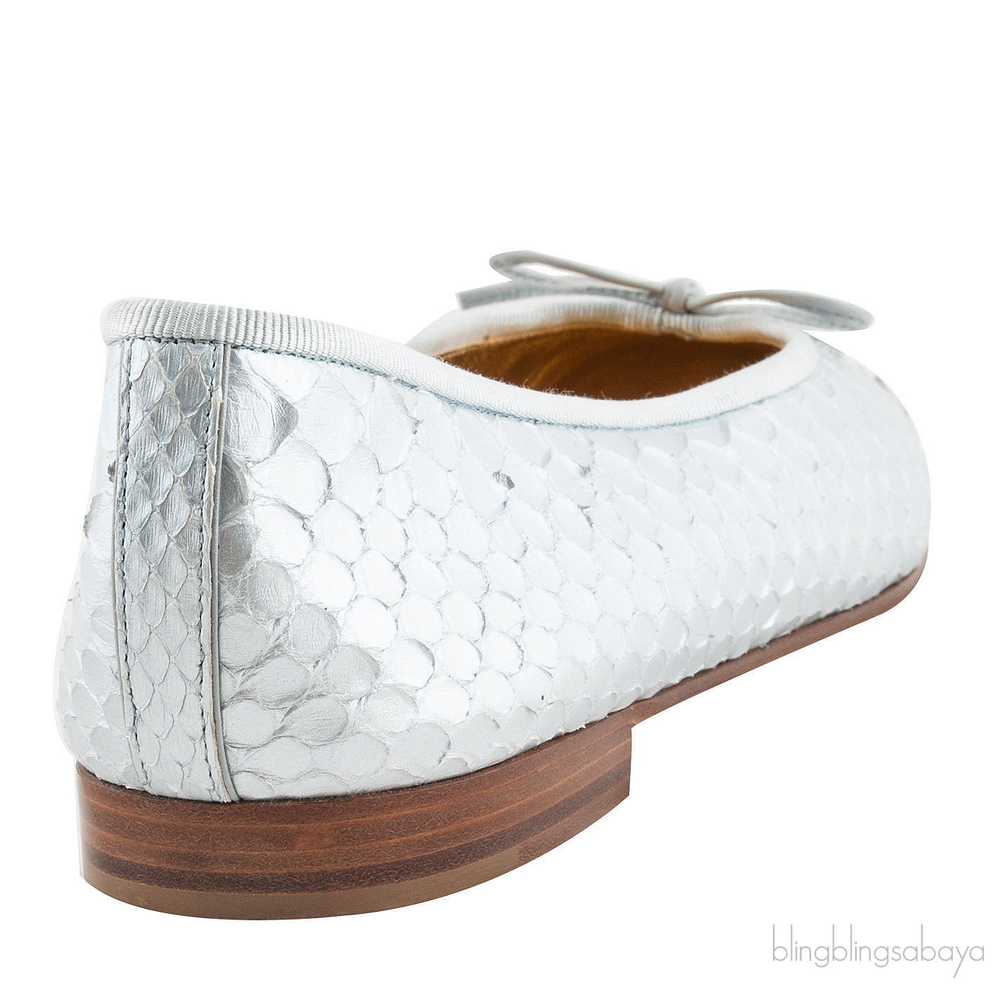 Silver Python Ballet Flat