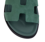 Hermes Chypre Vert Suede Goatskin Sandals 39
